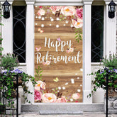 Lofaris Lighted Floral Wooden Happy Retirement Door Cover